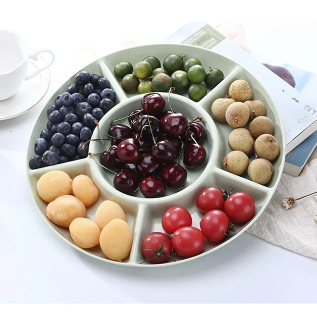 Organizador Plato de Frutas Duradero Bandeja para Snacks Bandeja Multi rejilla Bandeja de Frutas Secas