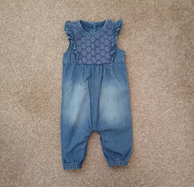 Baby Girls Denim Romper Age 3-6 Months