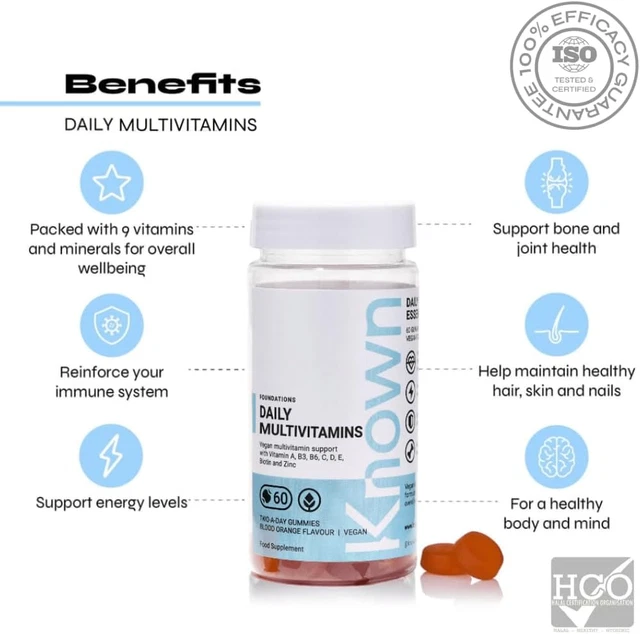 MULTIVITAMIN GUMMIES Vitamin A, B6, C, D3, E, Iodine & Zinc 60 Two