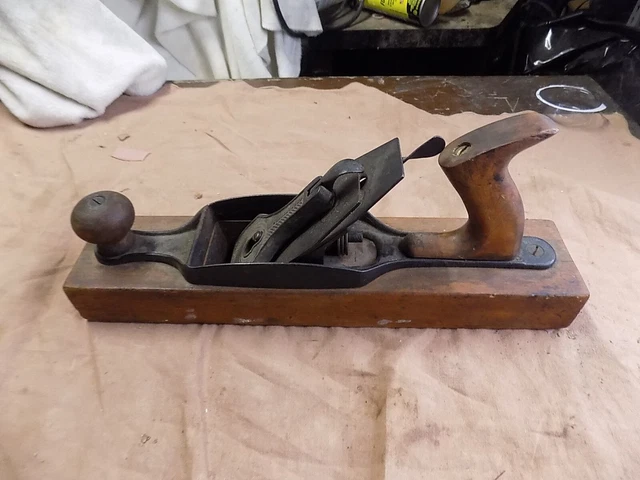Vintage Stanley Bailey No. 27-1/2 Wood Bottom Jack Plane w/ New Britain Blade