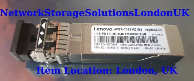 Lenovo 46C3448 46C3449 N24591V L80181M 10GbE 10GE 10GBASE-SR SFP+ LC SW 850nm 2