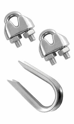 Campbell Chain 5/16 inch Zinc-Plated Wire Rope Clip & Thimble Set - 3-Piece