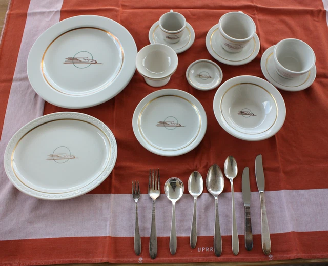 Union Pacific Winged Streamliner Dining Car China Place Setting incl Silverplate