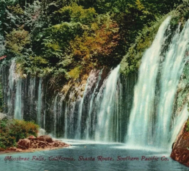 Vintage Mossbrae Falls Shasta Route California CA Postcard Southern Pacific Co