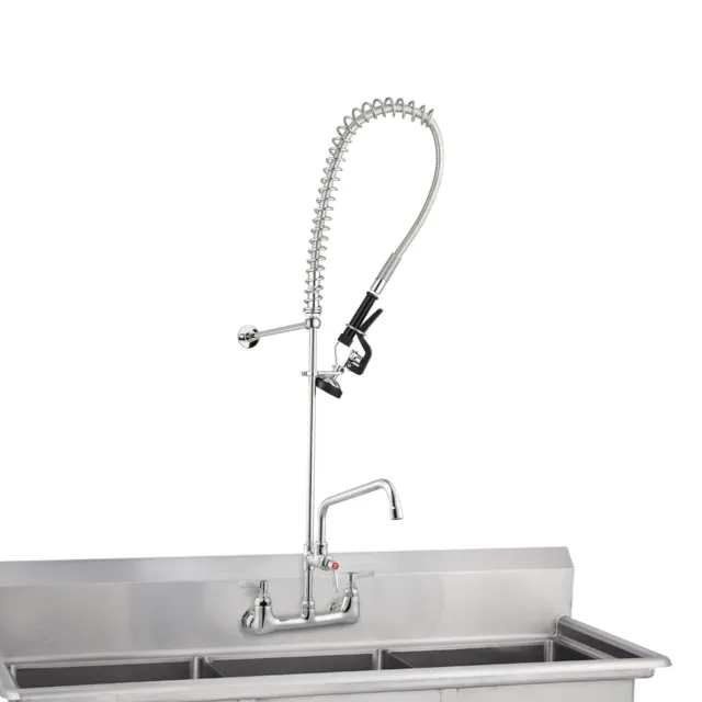 Aquaterior 12" Add-On Swivel Pre-Rinse Commercial Kitchen Faucet