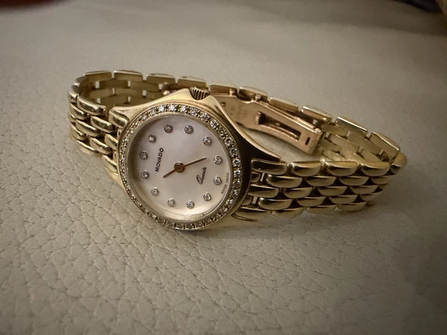 Estate 14K Solid Gold Altair Ladies Diamond Hidden Dial Bracelet Watch 1940\'s ESTATE 14K SOLID Gold Altair Ladies Diamond Hidden Dial  main image 3
