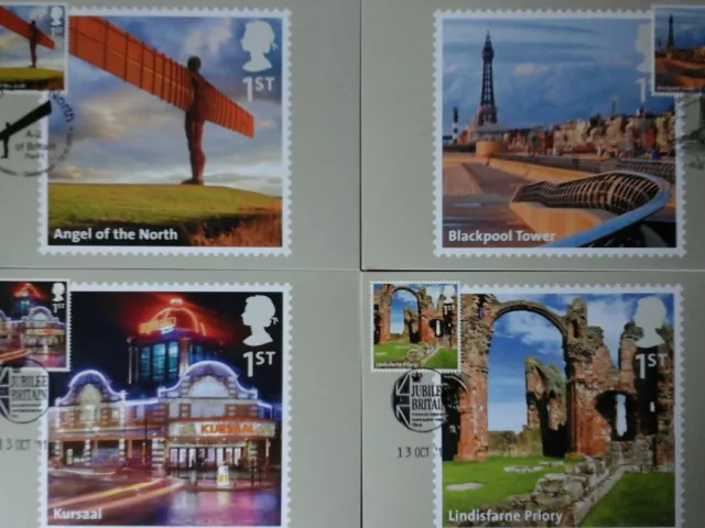 2011 Phq 356 Uk Landmarks A-Z Fdi Front Set Of 12 Special Handstamps 2