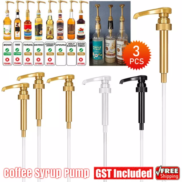 3/6PCS Coffee Syrup Pump Dispenser For 25.4Oz/750ml Syrup Bottle No Dripping