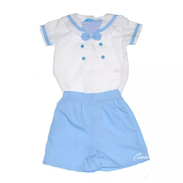 Costume bleu et blanc bébé garçon style espagnol, tenue espagnole bébé garçon 0-9 m,