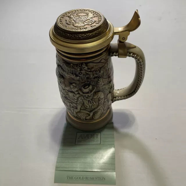 Vintage THE GOLD RUSH STEIN Avon 1987 Fine Collectibles 114799. Pre-Owned
