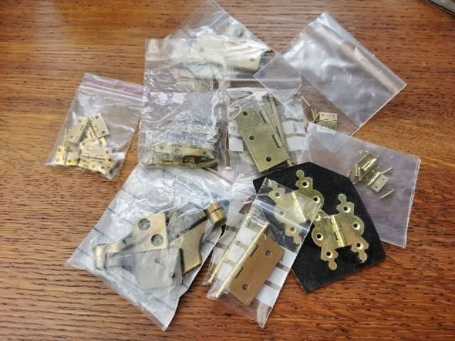Job Lot of Vintage Clock Case Hinges, Various Sizes/Styles, NOS, Clockmaker