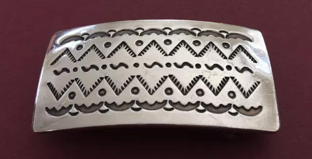Spectacular Native Signed LP Lag-Zun Leonard Paquin Sterling Silver Belt Buckle