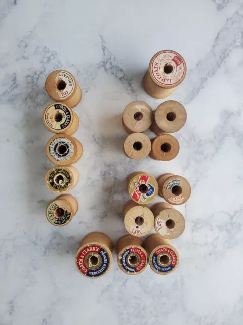 Vintage Wooden Empty Spools for Sewing Thread