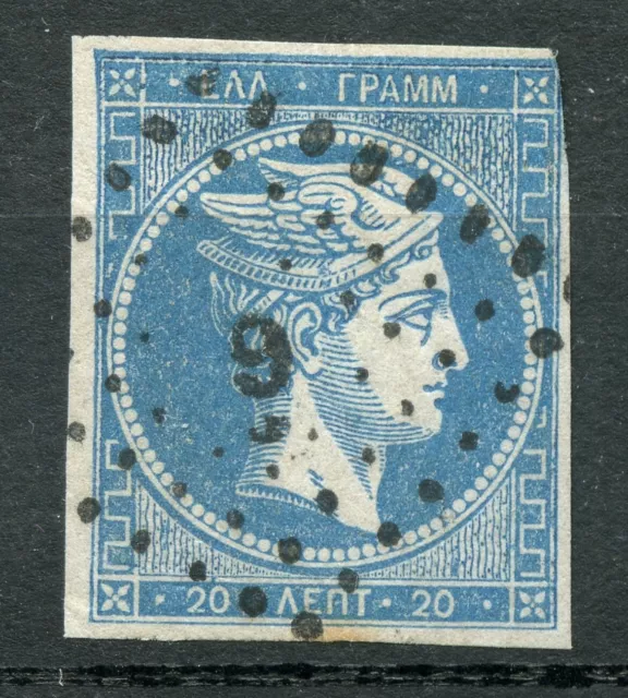 GREECE 1862-67 Large Hermes Head 20 Lepta He# 19d Pos 5 Narrow Border