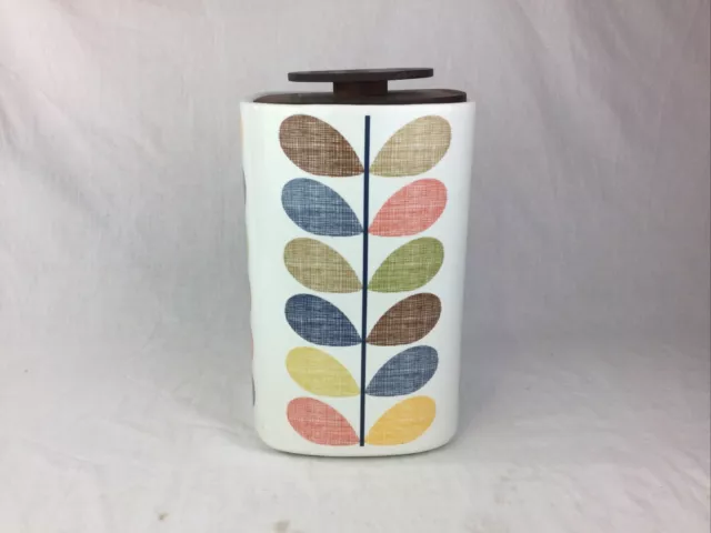 Orla Keily Multi Coloured Stem Ceramic Bread Bin With Wooden Lid