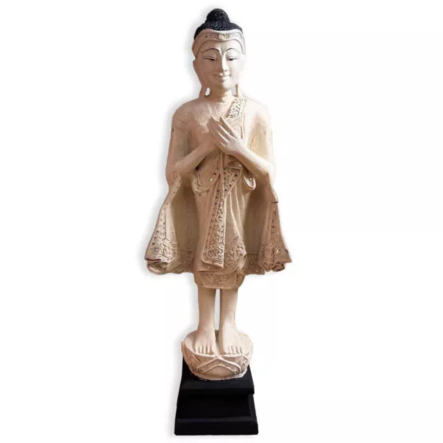 AsienLifeStyle Wochentags Buddha Statue 'Freitag' 88cm Holz Figur Thailand groß