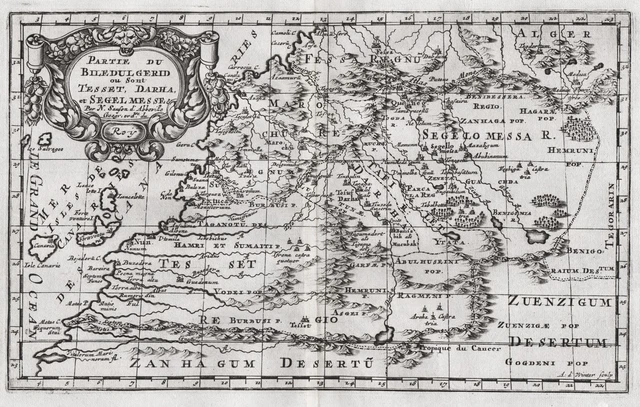 Canary Islands Maroc Sahara Western Africa Morocco Map Card Sanson 1680