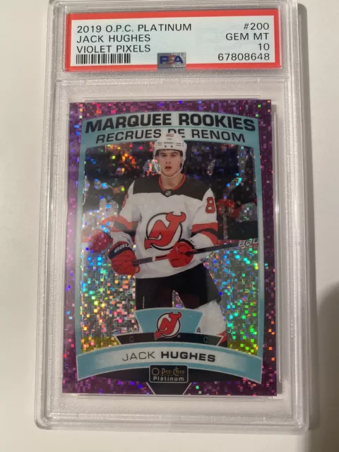 Jack Hughes Violet Pixels OPC Platinum Marquee Rookie /399 🦾 PSA 10 GEM RC