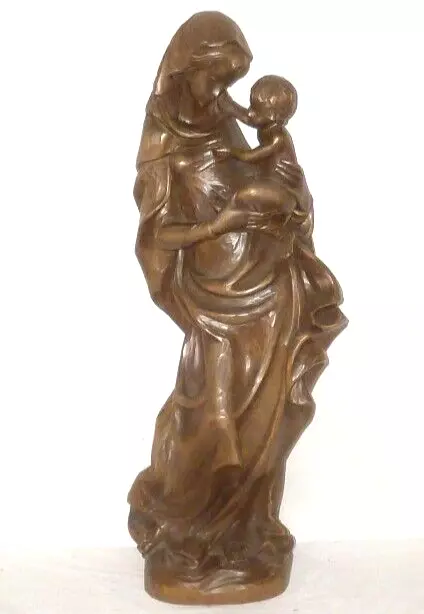 Alte geschnitzte Heiligenfigur Holzfigur Heilige Madonna carved wood Holz 70cm