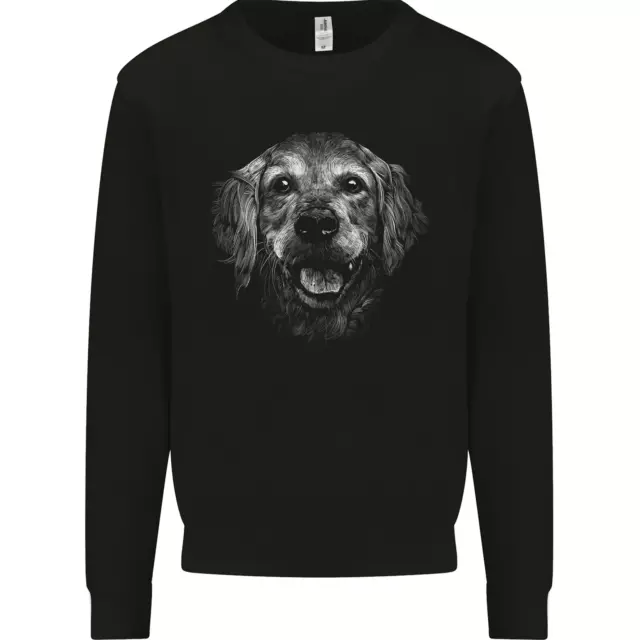 A Golden Retriever Face Kids Sweatshirt Jumper