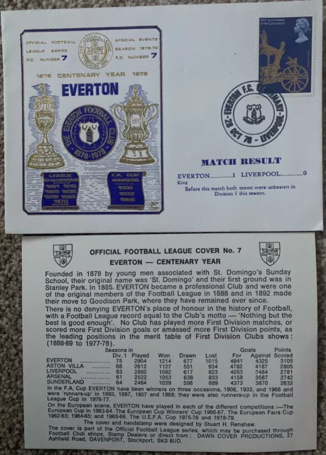 Everton V Liverpool 1978 Dawn First Day Cover