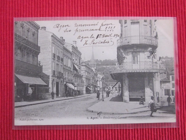 Cpa Ecrite Timbre Agen Boulevard Carnot Lot Et Garonne 47