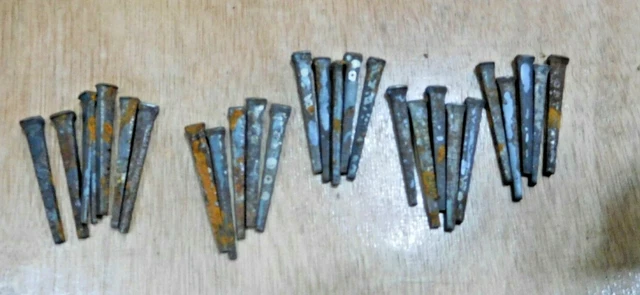 Antique ~ Salvage ~  25 Cut Square Nails 2" long In good used ~   #2941