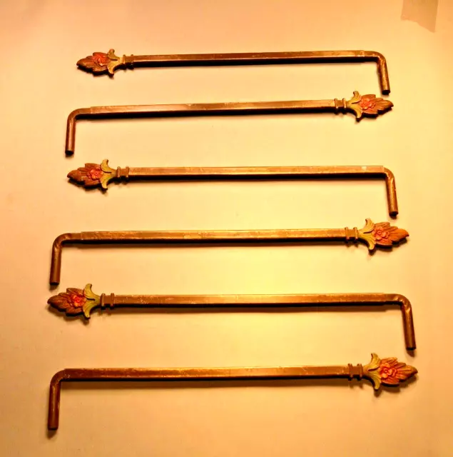 6 Antique Vintage Swing Arm Adjustable Curtain Rods. Antique Window Hardware