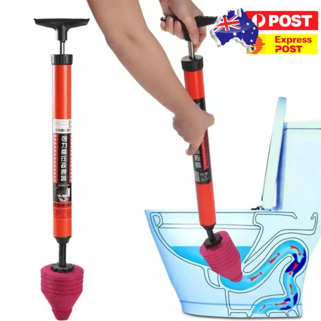 Toilet Plunger Air High Pressure Drain Blaster Manual Pump Sink Pipe Cleaner