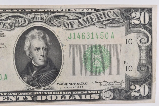 CRISP - 1934 $20 Federal Reserve Note FRN Crisp Vintage *683