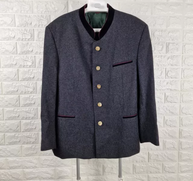 Lodenfrey Trachten Loden Tyrol Hunting Blazer Jacket Charcoal Grey/Black