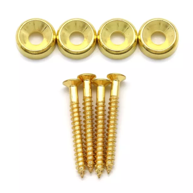 2 Groups 8Pcs Gold Electric Guitar Neck Joint Bushings and Bolts Guitar Parts
