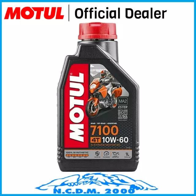 Flacone 1 Litro Olio Motul 7100 10W60 Ma2 4T 100% Sintetico Moto-Scooter