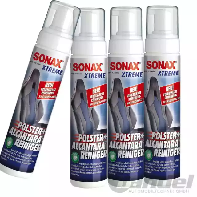 4x 250ml SONAX  XTREME POLSTER- & ALCANTARAREINIGER TREIBGASFREI REINIGER DOSE