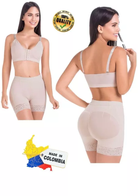 Faja Colombiana Levanta Cola Waisted Short Tummy Control High Waist Shape