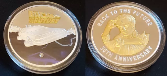 BACK　Silver　DeLorean　Future　IT　Clock　EUR　TO　PicClick　Fiction　Coin　Science　THE　Gold　0,01　Faux　Diamond