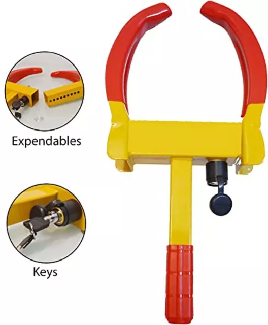 Heavy Duty Car Tyre Wheel Lock Clamp Anti Theft Trailer Caravan Security Locking 3