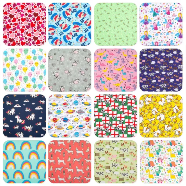 KIDS POLYCOTTON FABRIC Childrens Boy Girl Nursery Craft Material PER 1/2 METRE