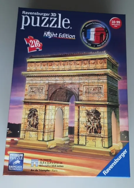 Ravensburger 3D Puzzle Arc de Triomphe Triumphbogen Night Edition 811311