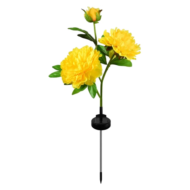 1/2pcs Garden Peony Flower Light Holiday Lighting Solar 600mAh for Backyard Path