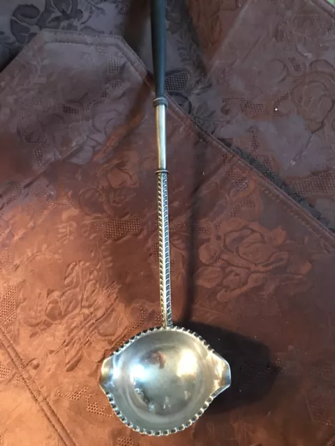 Antique Mahogony Handle Silver Plated Ladle-Rare