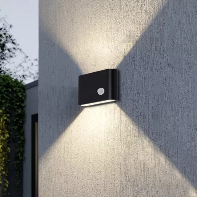 Modern LED PIR Motion Sensor Wall Light Up Down Yard Lamp 12W Outdoor Wall Lamp