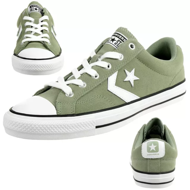 Converse Star Player OX Chaussures Baskets Cuir Sauvage Olive 165463C