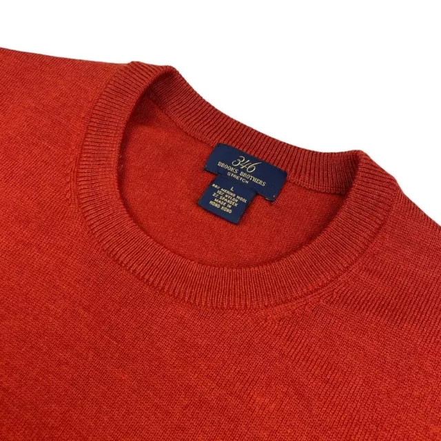 Brooks Brothers 346 Men's Wool/Nylon Stretch Crewneck Sweater Rust Red • Large