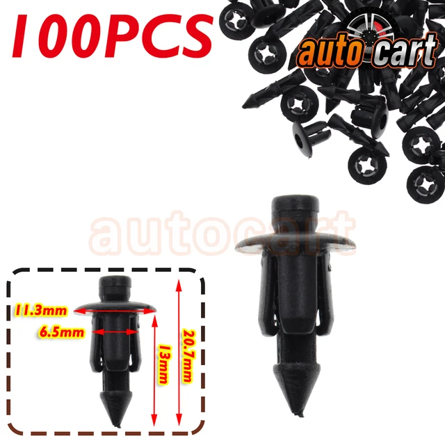 ATV Fairing Fender Clips Rivet For GSXR 1300 1000 750 600 Yamaha 6mm Hole 100pcs