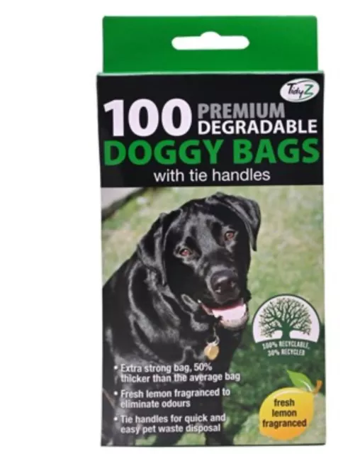 100.  DOGGY BAGS EXTRA STRONG Scented Dog Puppy Poo Waste Easy Tie Scooper Poop