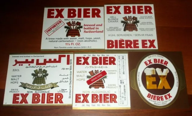 Lotto 5 Etichette Birra - Ex Bier - Nuove - Beer Label