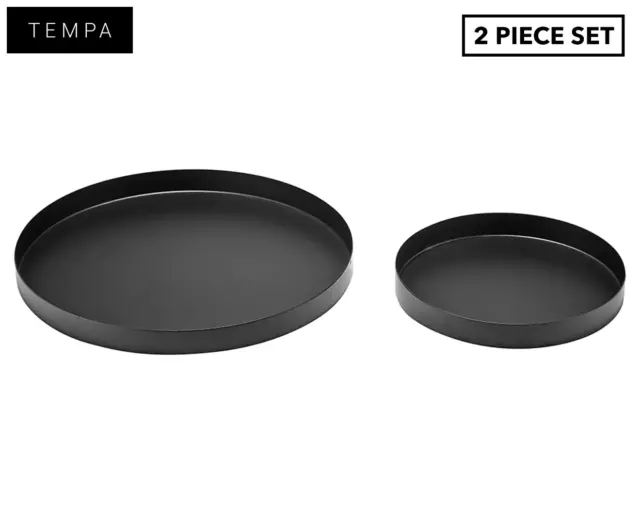 Tempa 2-Piece Aurora Bar Trays Set - Black