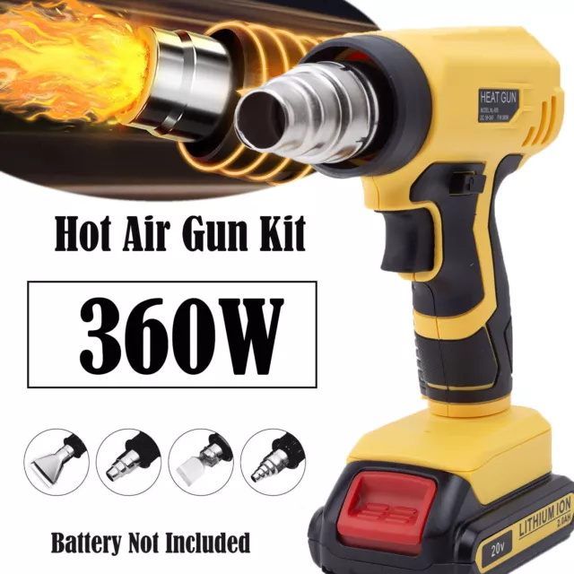 360W Heat Gun Hot Air Gun For Dewalt 20V w/4 Nozzles High Power Tool-No Battery