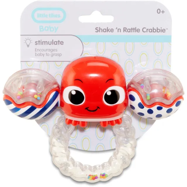 Little Tikes Baby Teether Shake N Rattle Crabbie Red Crab Sensory Shaker Toy